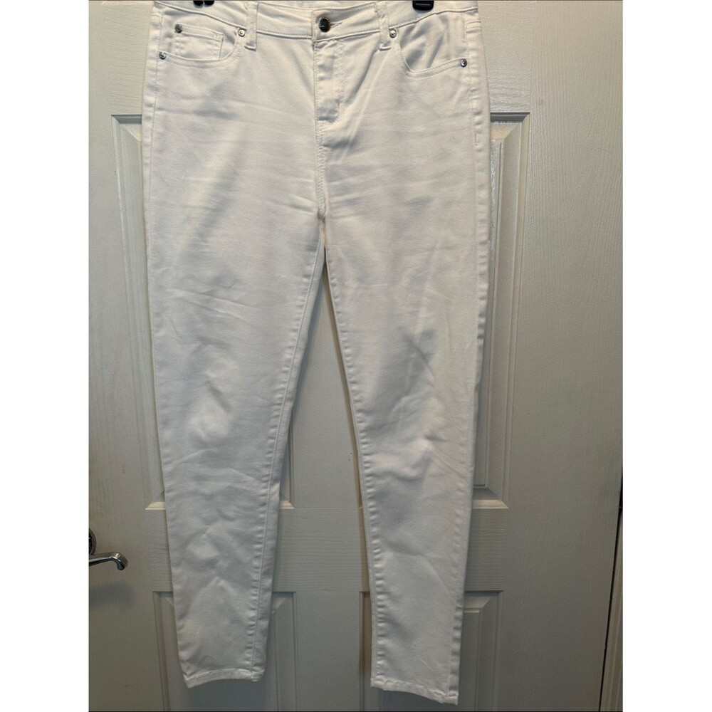 Classic Wardrobe Staple Basic 5 Pocket White Skinny Jeans for Women Size 6